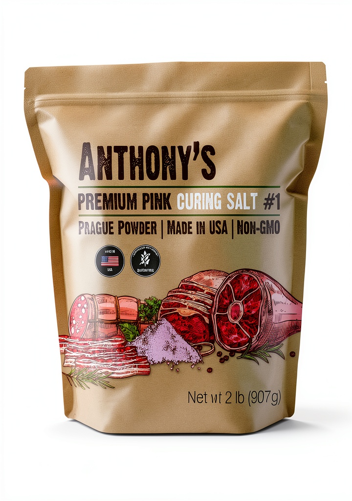Anthony's Pink Salt package displayed on a kitchen counter