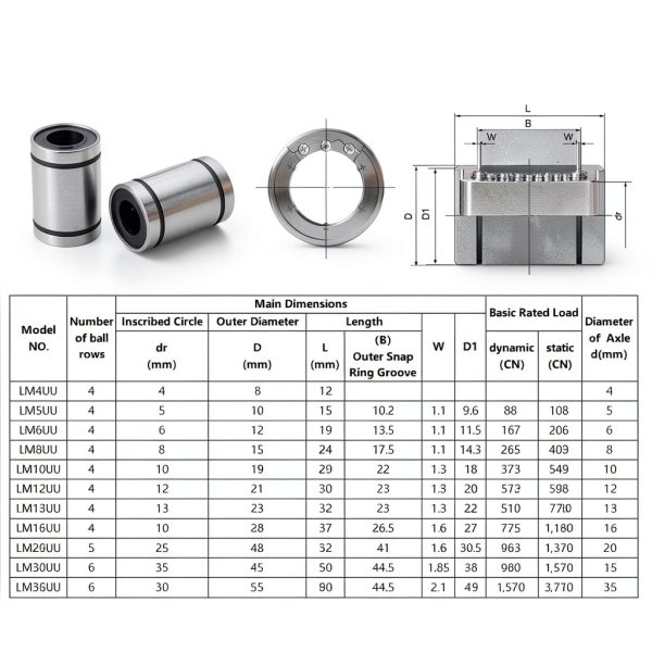 Linear Ball Bearings Nickel Plated HiPicco LM25UU-2